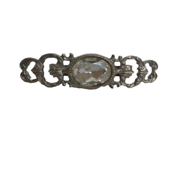 Vintage Ornate Victorian Style Rhinestone Scarf Clip - Picture 4 of 5